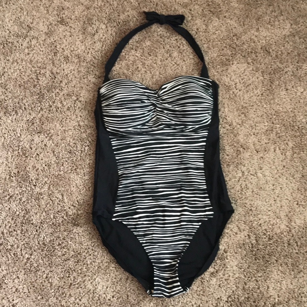 Merona Black and White Halter Top One Piece